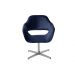 Poltrona Giratória Zara Base Cromada - Suede Azul