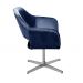 Poltrona Giratória Zara Base Cromada - Suede Azul