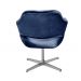 Poltrona Giratória Zara Base Cromada - Suede Azul