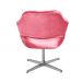 Poltrona Giratória Zara Base Cromada - Suede Rosa