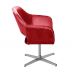 Poltrona Giratória Zara Base Cromada - Suede Vermelho