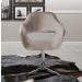 Poltrona Giratória Zara Base Cromada - Veludo Capuccino
