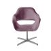 Poltrona Giratória Zara Base Cromada - Veludo Roxo
