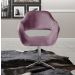 Poltrona Giratória Zara Base Cromada - Veludo Roxo