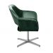 Poltrona Giratória Zara Base Cromada - Veludo Verde