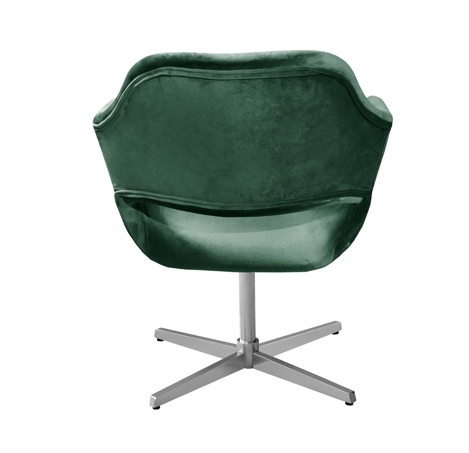 Poltrona Giratória Zara Base Cromada - Veludo Verde