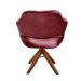Poltrona Giratória Zara Base Madeira - Suede Bordô