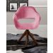 Poltrona Giratória Zara Base Madeira - Suede Rosa