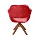 Poltrona Giratória Zara Base Madeira - Suede Vermelho
