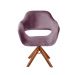 Poltrona Giratória Zara Base Madeira - Veludo Roxo