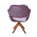 Poltrona Giratória Zara Base Madeira - Veludo Roxo