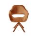 Poltrona Giratória Zara Base Madeira - Veludo Terracota