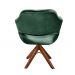 Poltrona Giratória Zara Base Madeira - Veludo Verde