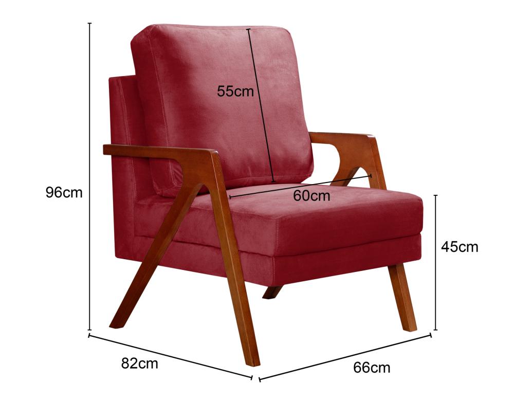 Poltrona Kiara Cor:Suede Bordô 110