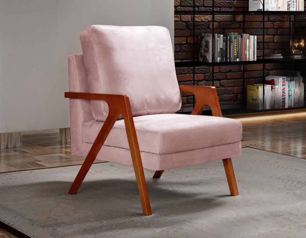 Poltrona Kiara Cor:Suede Rosa 280