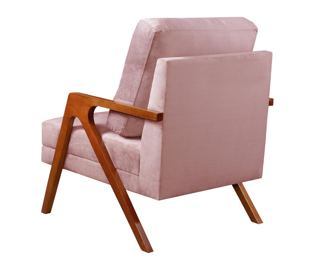 Poltrona Kiara Cor:Suede Rosa 280