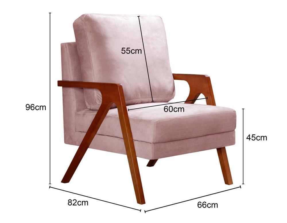 Poltrona Kiara Cor:Suede Rosa 280