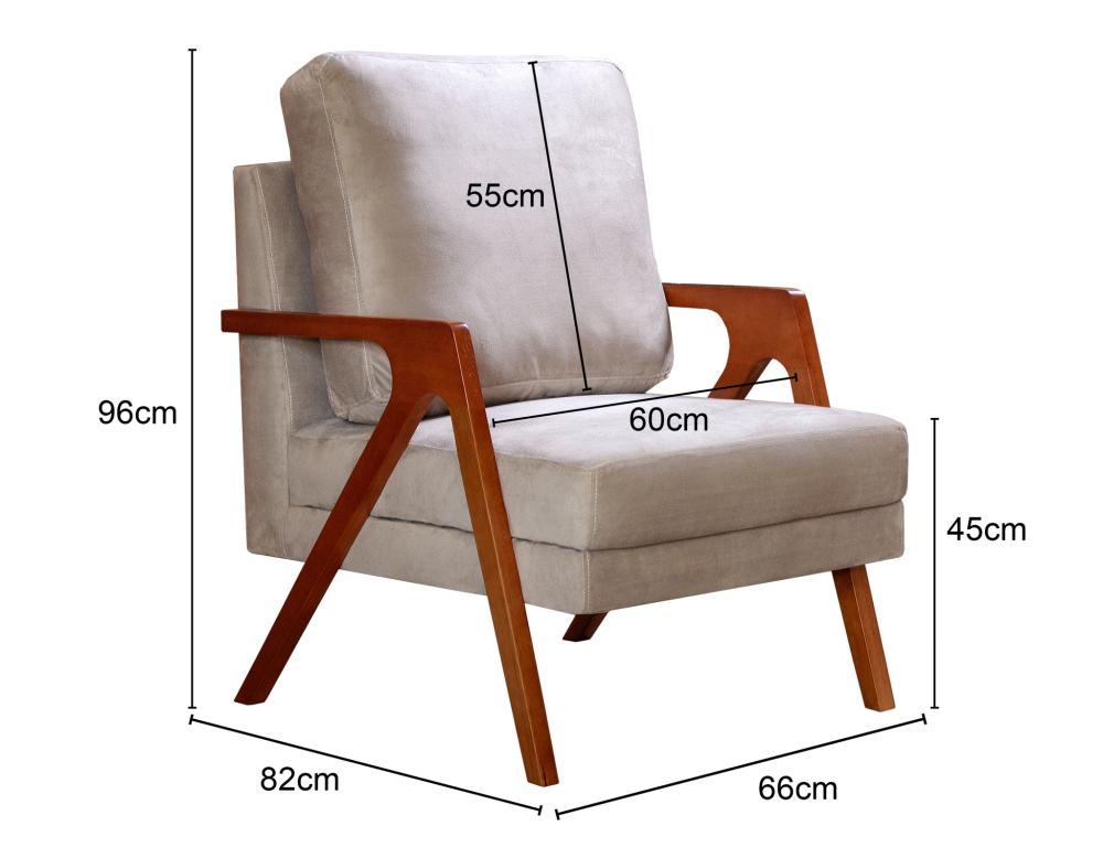 Poltrona Kiara Cor:Veludo Capuccino 250