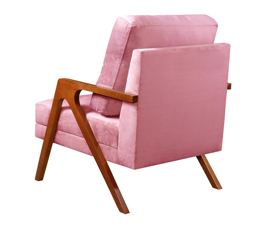 Poltrona Kiara Cor:Veludo Rosê 390