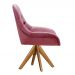 Poltrona Lua Botonê Pé Giratório De Madeira - Suede Rosa