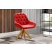 Poltrona Lua Botonê Pé Giratório De Madeira - Suede Vermelho