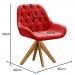 Poltrona Lua Botonê Pé Giratório De Madeira - Suede Vermelho