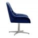 Poltrona Lua Botonê Pé Giratório De Metal - Suede Azul Marinho