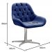 Poltrona Lua Botonê Pé Giratório De Metal - Suede Azul Marinho