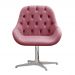 Poltrona Lua Botonê Pé Giratório De Metal - Suede Rosa