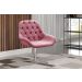 Poltrona Lua Botonê Pé Giratório De Metal - Suede Rosa