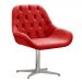 Poltrona Lua Botonê Pé Giratório De Metal - Suede Vermelho