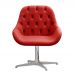 Poltrona Lua Botonê Pé Giratório De Metal - Suede Vermelho
