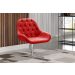 Poltrona Lua Botonê Pé Giratório De Metal - Suede Vermelho