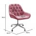Poltrona Lua Botonê Pé Giratório Rodizio - Suede Rosa