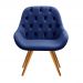 Poltrona Lua Botonê Pé Palito - Suede Azul Marinho