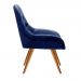 Poltrona Lua Botonê Pé Palito - Suede Azul Marinho
