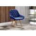 Poltrona Lua Botonê Pé Palito - Suede Azul Marinho
