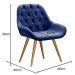 Poltrona Lua Botonê Pé Palito - Suede Azul Marinho