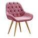 Poltrona Lua Botonê Pé Palito - Suede Rosa