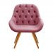 Poltrona Lua Botonê Pé Palito - Suede Rosa