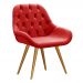 Poltrona Lua Botonê Pé Palito - Suede Vermelho
