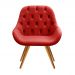 Poltrona Lua Botonê Pé Palito - Suede Vermelho