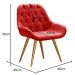 Poltrona Lua Botonê Pé Palito - Suede Vermelho