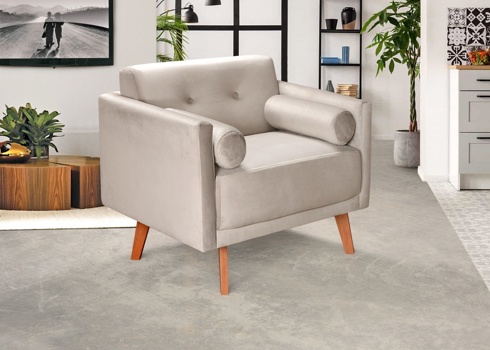 Poltrona Luma - Suede Bege