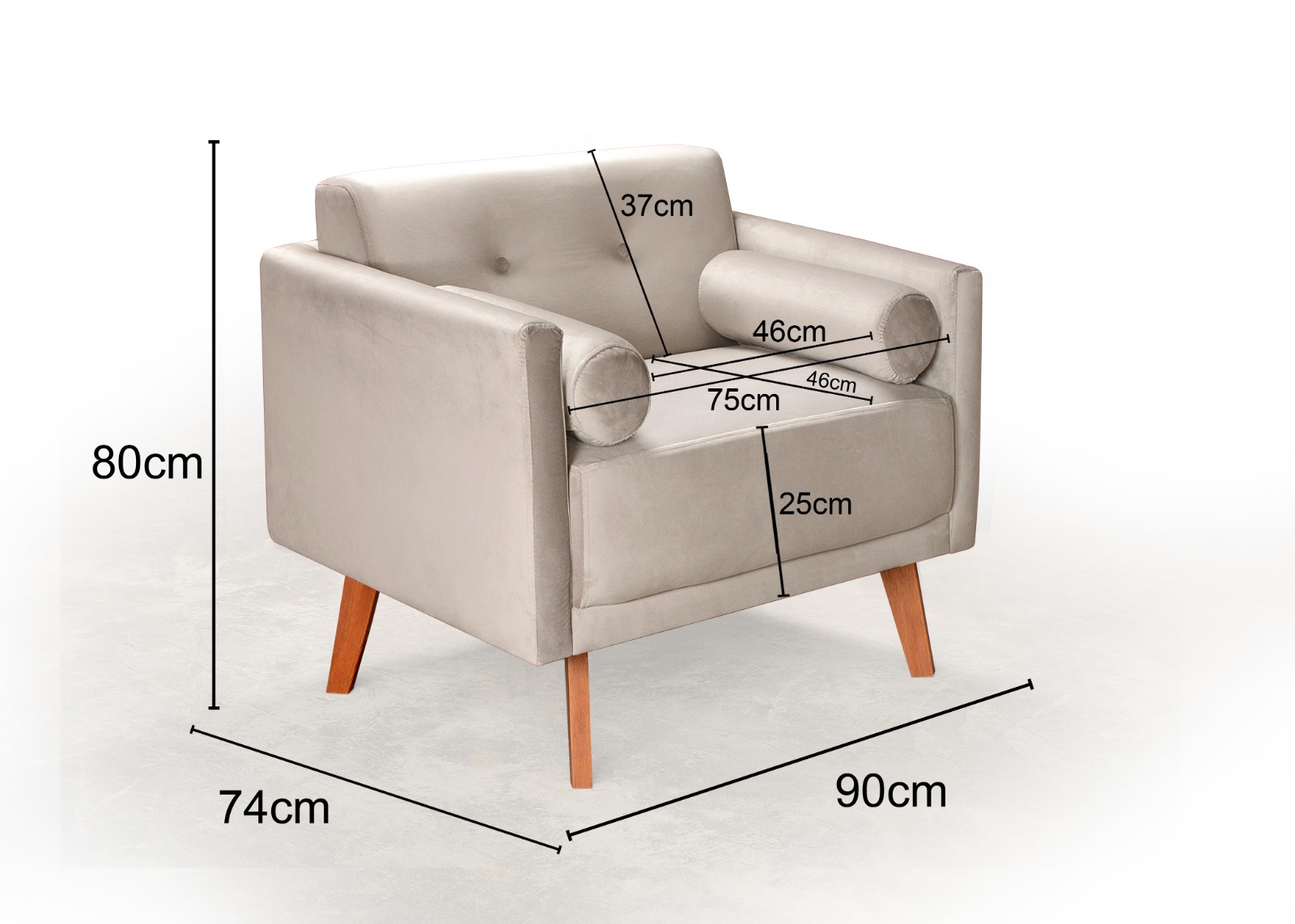 Poltrona Luma - Suede Bege