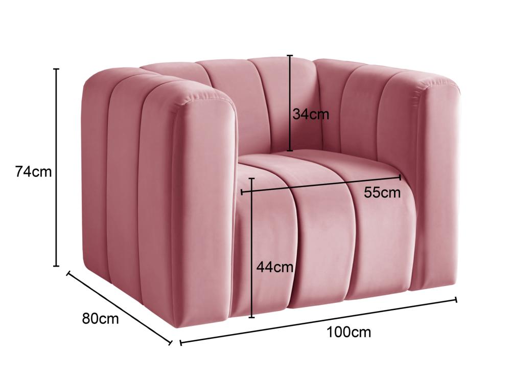 Poltrona Mona Cor:Suede Rosa 280
