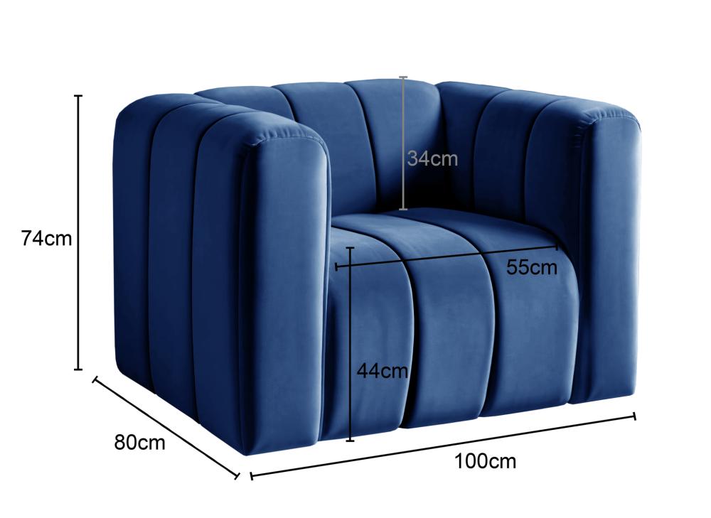 Poltrona Mona Cor:Veludo Azul 210