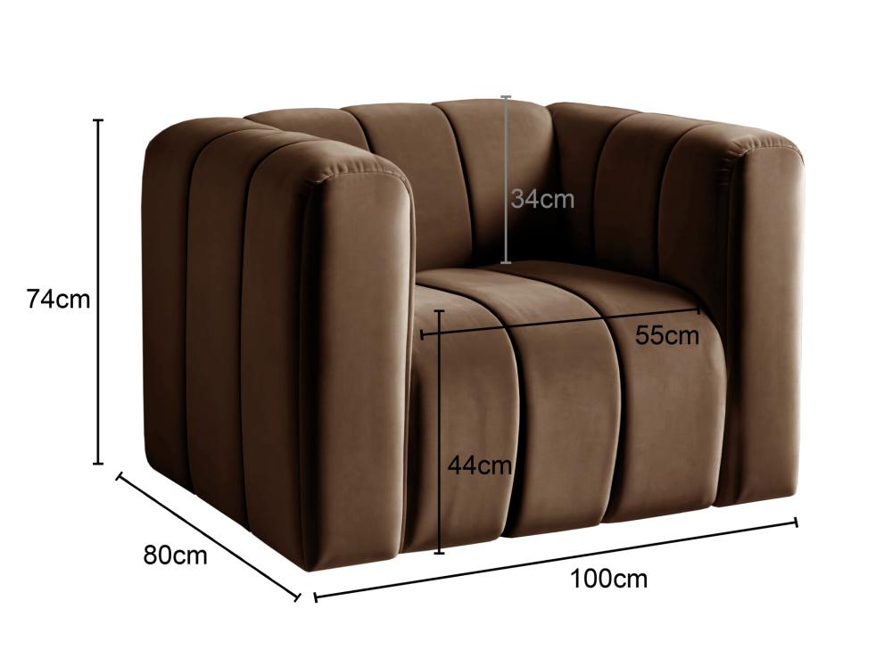Poltrona Mona Cor:Veludo Marrom 260