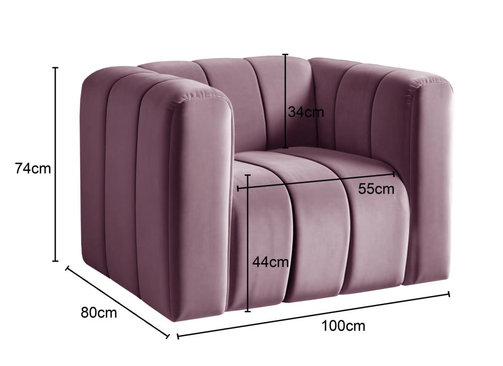 Poltrona Mona Cor:Veludo Roxo 380