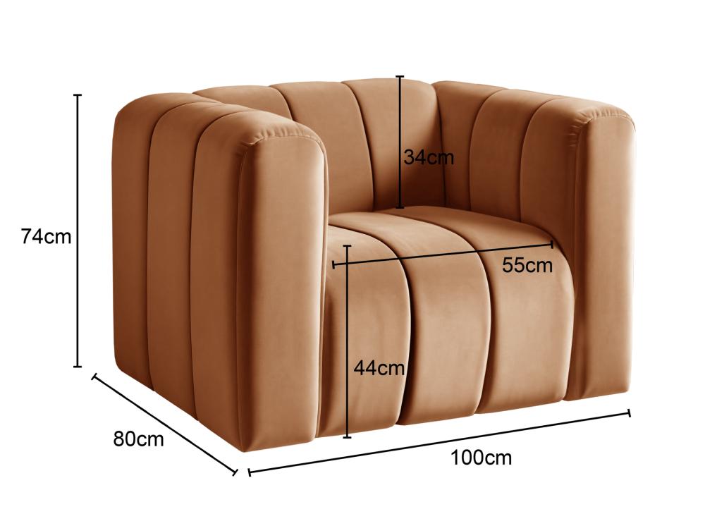 Poltrona Mona Cor:Veludo Terracota 400